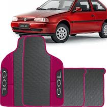 Lindo jogo tapete 4 peças carro automotivo na cor rosa volkswagen gol g2 bola 1995 a 2000 todos emb
