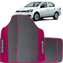 Lindo jogo tapete 4 peças carro automotivo na cor rosa volkswagen voyage g6 g7 2013 a 2019 todos em