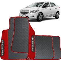 Lindo jogo tapete 4 peças carro automotivo na cor vermelho chevrolet prisma 2013 a 2016 todos embor