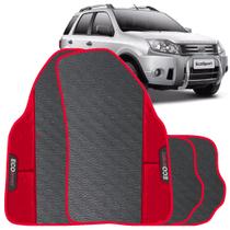 Lindo jogo tapete 4 peças carro automotivo na cor vermelho ford ecosport 2007 a 2012 todos emborra