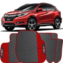 LINDO JOGO TAPETE 4 PEÇAS CARRO AUTOMOTIVO NA COR VERMELHO Honda HRV HR-V 2015 A 2022 TODOS EMBORR