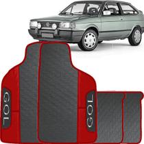 Lindo jogo tapete 4 peças carro automotivo na cor vermelho volkswagen gol g1 quadrado 1980 a 1994 t