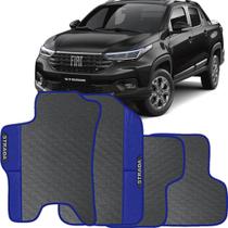 Lindo jogo tapete carro automotivo azul fiat strada nova 2019 a 2023 cabine dupla todos emborracahd