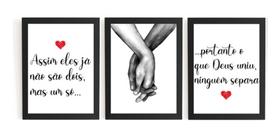 Lindo Kit 3 Quadros Decoração Casal Presente Perfeito Amor Lindo Kit 3 Quadros Decoração Casal Presente Perfeito Amor