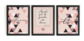 Lindo Kit 3 Quadros Geometricos Aquele Que Te Guarda
