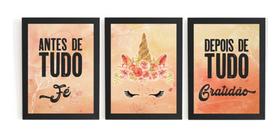 Lindo Kit 3 Quadros Grandes Decoração Sala Cozinha Casa