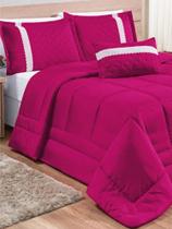lindo kit casal queen 5 peças santos varias cores com almofada