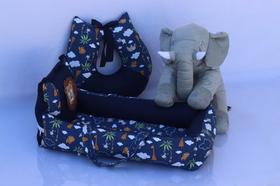 Lindo Kit Para Bebê Safari Ninho +Almofada Amamentação + Elefante - Baby Enxovais
