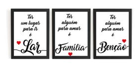 Lindo Kit Quadros Decorativos Lar Familia Benção Presente