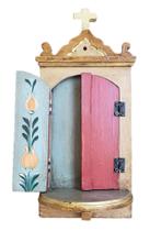 Lindo Oratório Em Madeira De Parede 30 X 15 Cm Lindo Oratório Em Madeira De Parede 30 X 15 Cm