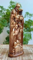 Lindo Presépio Sagrada Família 34 x 13 cm em Gesso.