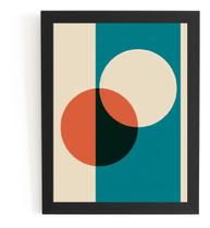 Lindo Quadro Arte Geometrica Sol E Lua Sobrepostos 44x32cm