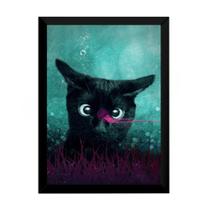 Lindo Quadro Decoração Pop Art O Gato E O Aquario 42x29cm