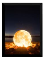 Lindo Quadro Decoração Surreal A Fogueira Lunar 42x29cm Lindo Quadro Decoração Surreal A Fogueira Lunar 42x29cm