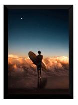 Lindo Quadro Decoração Surreal Surf Nas Nuvens 42x29cm Lindo Quadro Decoração Surreal Surf Nas Nuvens 42x29cm