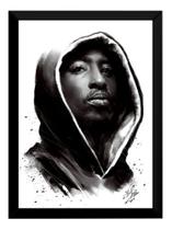 Lindo Quadro Decorativo Desenho A Lapis Tupac Shakur 42x29cm