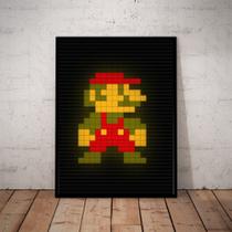 Lindo Quadro Decorativo Minimalista Super Mario 8 Bits 42x29