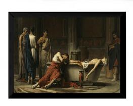 Lindo Quadro Decorativo Pintura A Morte De Seneca 42x29cm