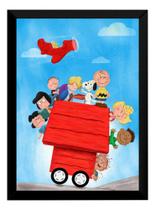 Lindo Quadro Decorativo Snoopy E Sua Turma Cartoon 42x29cm