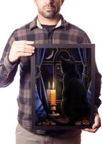 Lindo Quadro Gato Mistico Arte Sobrenatural Wicca Lindo Quadro Gato Mistico Arte Sobrenatural Wicca