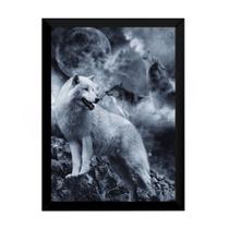 Lindo Quadro Mistico Arquetipo Lobo Branco 42x29cm Lindo Quadro Mistico Arquetipo Lobo Branco 42x29cm