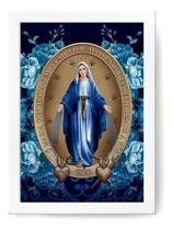 Lindo Quadro Nossa Senhora Medalha Milagrosa Moldura Branca