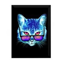 Lindo Quadro Pop Arte O Gato De Oculos 42x29cm