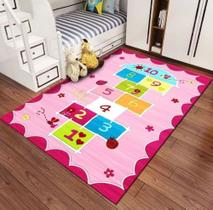 Lindo tapete infantil amarelinha rosa 1,40 x 1,00 quarto