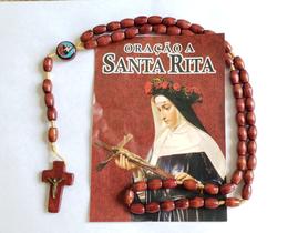 Lindo Terço de Santa Rita em Madeira - 45 Cm Lindo Terço de Santa Rita em Madeira - 45 Cm