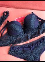 Lingerie Azul com Perneira.