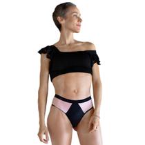 Lingerie / Calcinha Absorvente Ecoabs - Biquini - Rosa/Preto