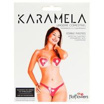 Lingerie comestível em formato de coração - karamela hot flowers Lingerie comestível em formato de coração - karamela hot flowers