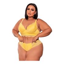 Lingerie Conjunto Plus Size- Em Renda Lesie- Feminino