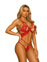 Lingerie Conjunto Renda Strapps Argola Detalhes Completa