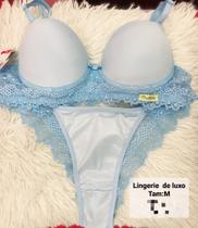 Lingerie de luxo tamanho M cor azul bebê ou