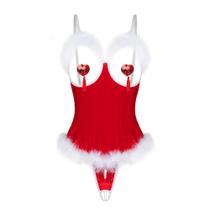 Lingerie de Natal SINROYEE Santa Costume, roupa de dormir feminina Lingerie de Natal SINROYEE Santa Costume, roupa de dormir feminina
