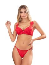 Lingerie Femininas Conjunto Tule Renda Bojo Guipir Flores Lingerie Femininas Conjunto Tule Renda Bojo Guipir Flores