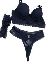 Lingerie Fios Metalizados Azul M