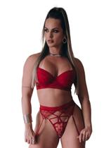 Lingerie Lindo Conjunto Luxo De Bojo Soft Com Cinta-Liga Moda Feminina