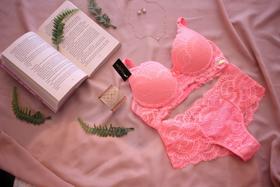 Lingerie Malu rosa calcinha renda