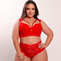 Lingerie Plus Size Renda Sexy Calcinha Hot Pant Cintura Alta