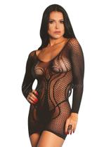 Lingerie Sex Mini Vestido Com Manga Arrastão Lingerie Sex Mini Vestido Com Manga Arrastão