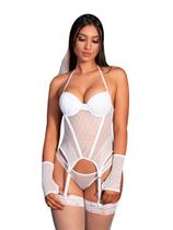 Lingerie Sex Noiva Sedutora Nupcial + Meias 7/8