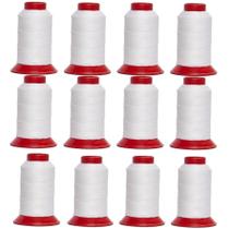 Linha 10 De Pipa Papagaio 500 Jardas 100% Algodão 12 Tubos Branca
