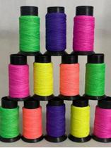 Linha 100 jds. Fluorescente para Pipas, Kit 12 unidades, Extra Forte, Fio10, Algodão Glacê, Pipa, Raias, Empinar