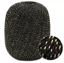 Linha anne brilho ouro cor 8990 preto 500 m