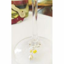 Linha Assemblage Joias para Taças pérola e cristal de murano amarelo