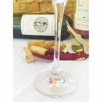 Linha Assemblage Joias para Taças pérola e cristal de murano laranja