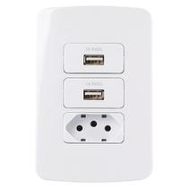 Linha B3 Conj 42 Dupla Tomada Usb 1A + Tomada 10A 250V