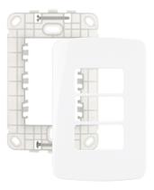 Linha B3 Conj 42 Placa P/ 3 Módulos Interruptor Tomada